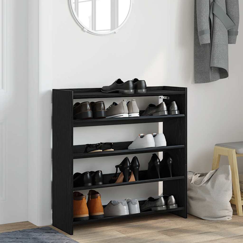 Vidaxx étagère à chaussures 80x25x81 cm bois fini noir