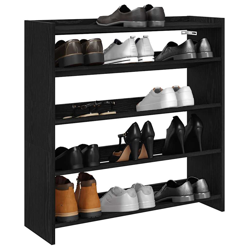 Vidaxx étagère à chaussures 80x25x81 cm bois fini noir
