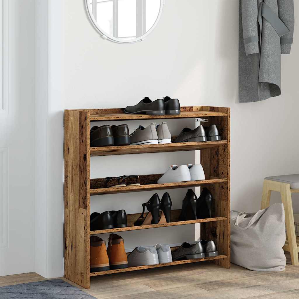 Vidaxx étagère à chaussures 80x25x81 cm bois fini, couleur bois ancien