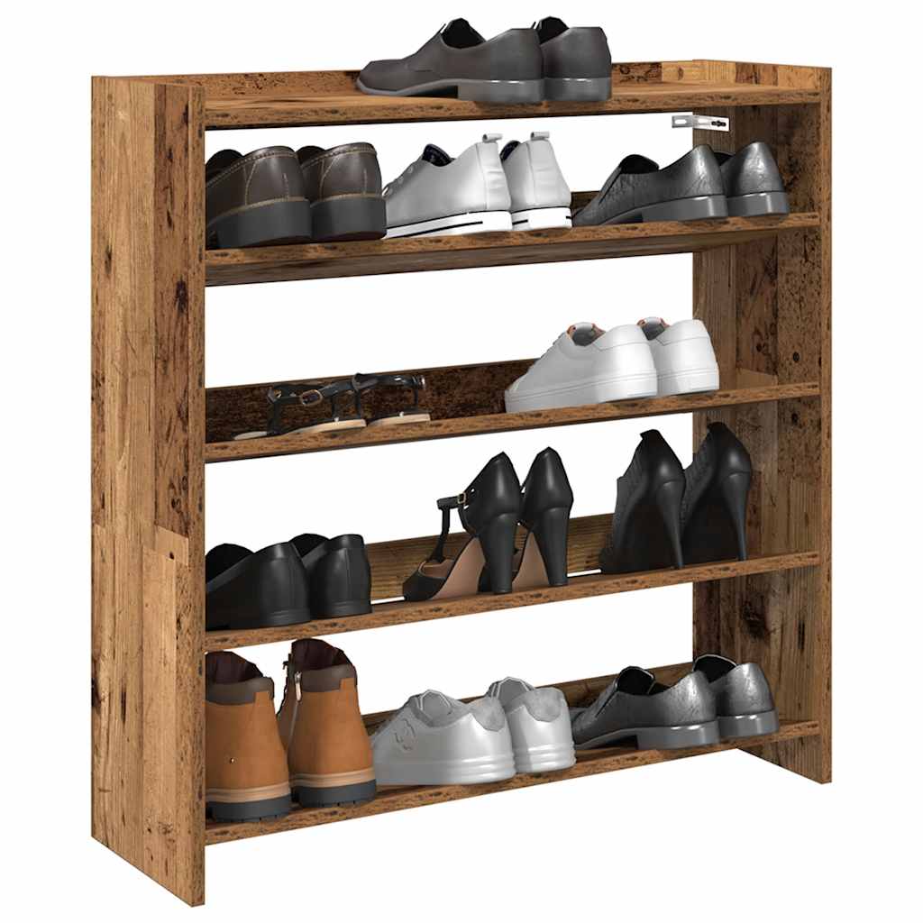 Vidaxx étagère à chaussures 80x25x81 cm bois fini, couleur bois ancien