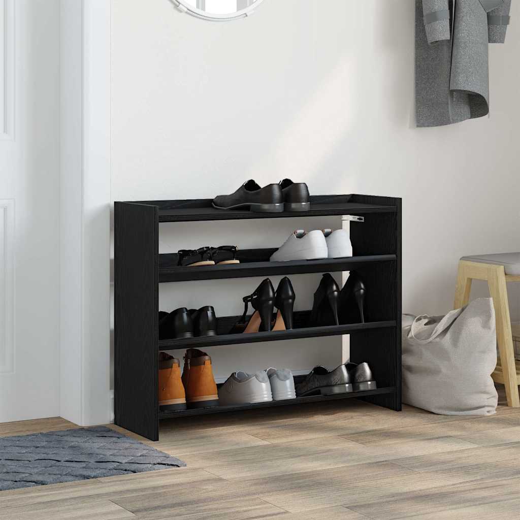 Vidaxx étagère à chaussures 80x25x62 cm bois fini noir