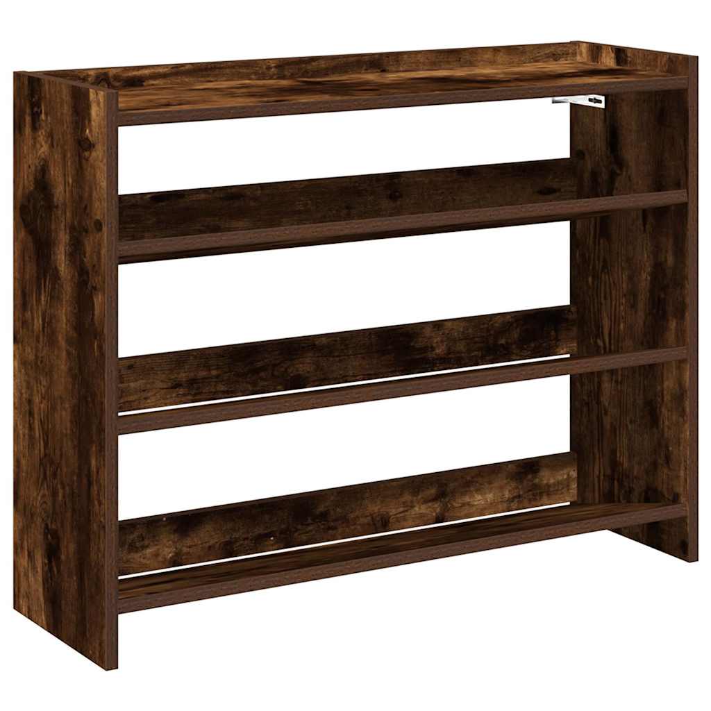 VidaXL étagère à chaussures 80x25x62 cm bois traité, chêne fumé