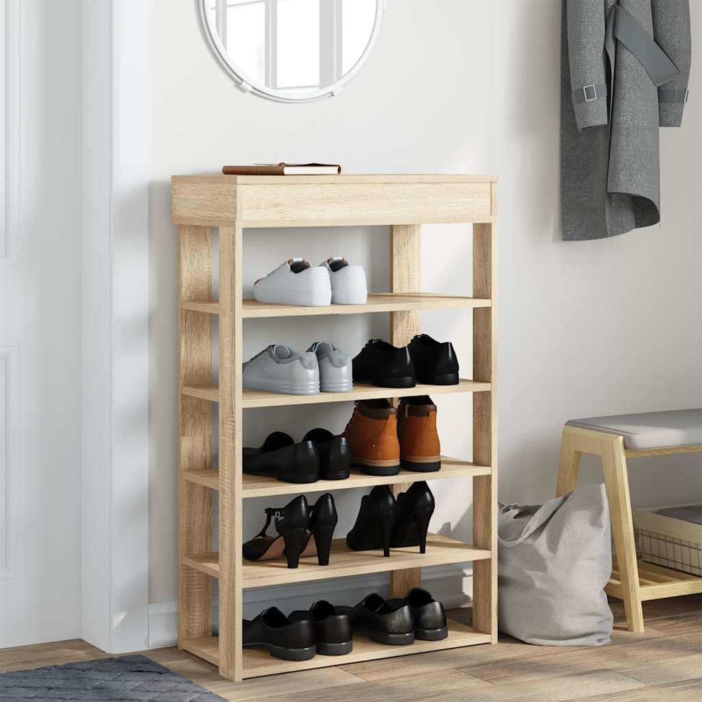 Vidaxx étagère à chaussures 60x30x98 cm en dérivé du bois couleur chêne sonoma