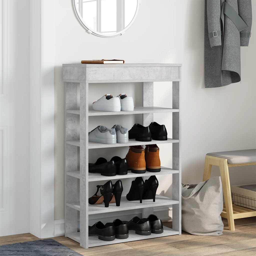 Vidaxx étagère à chaussures 60x30x98 cm bois d'ingénierie béton gris