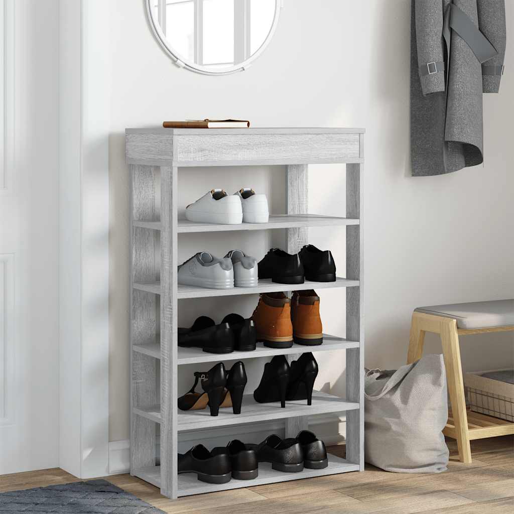 VidaXL étagère à chaussures 60x30x98 cm bois fini gris Sonoma