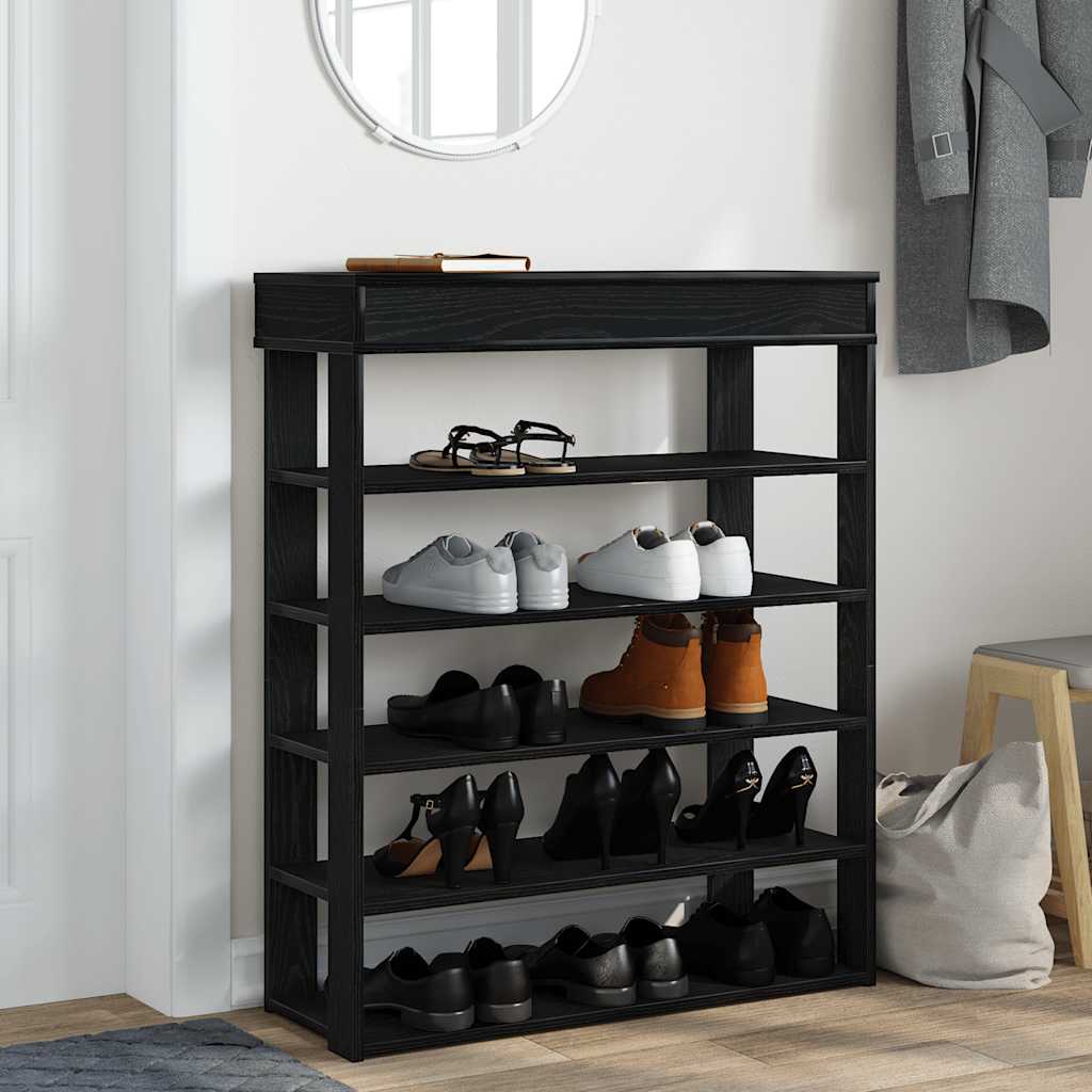 Vidaxx étagère à chaussures 80x30x98 cm bois fini noir