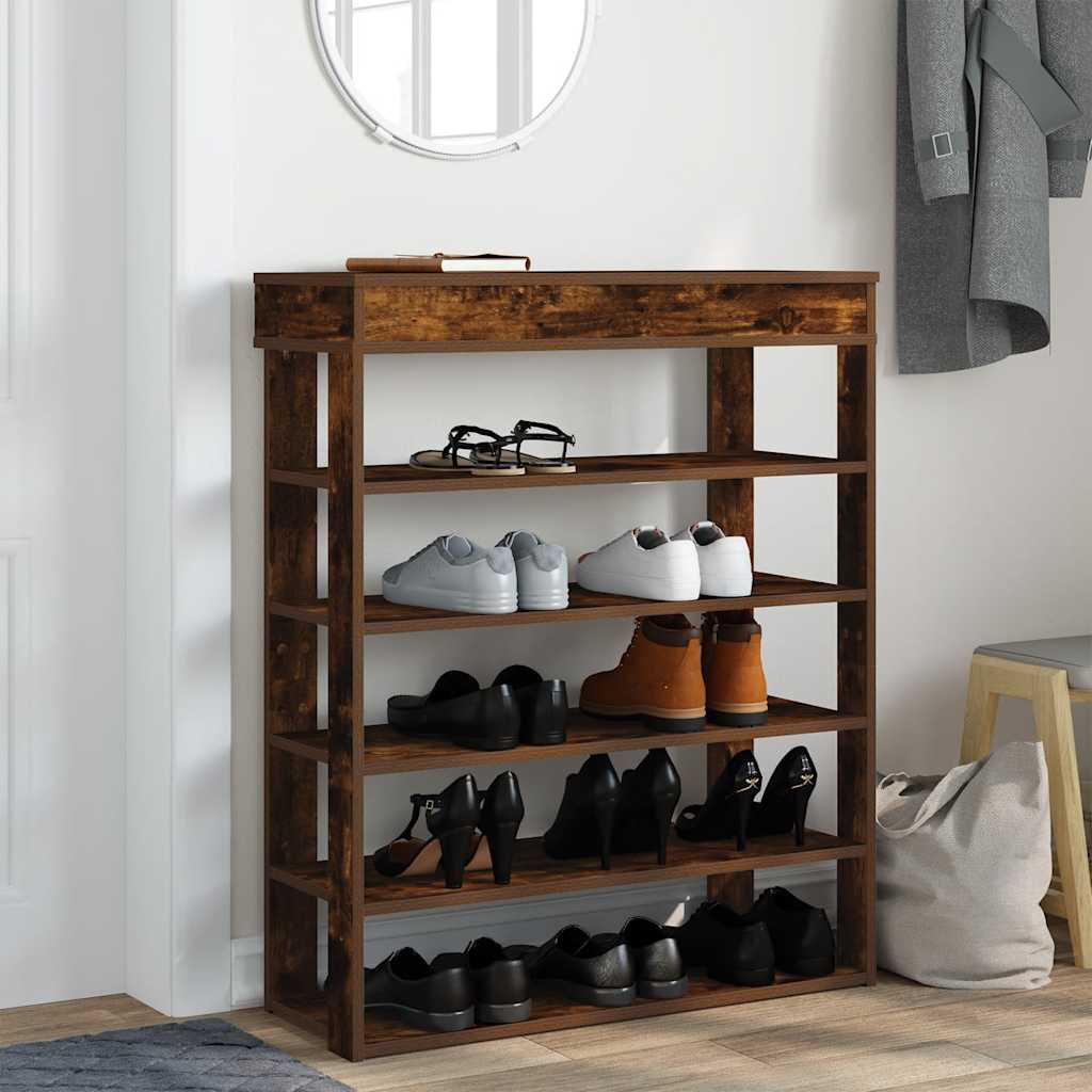Vidaxx étagère à chaussures 80x30x98 cm bois traité, chêne fumé