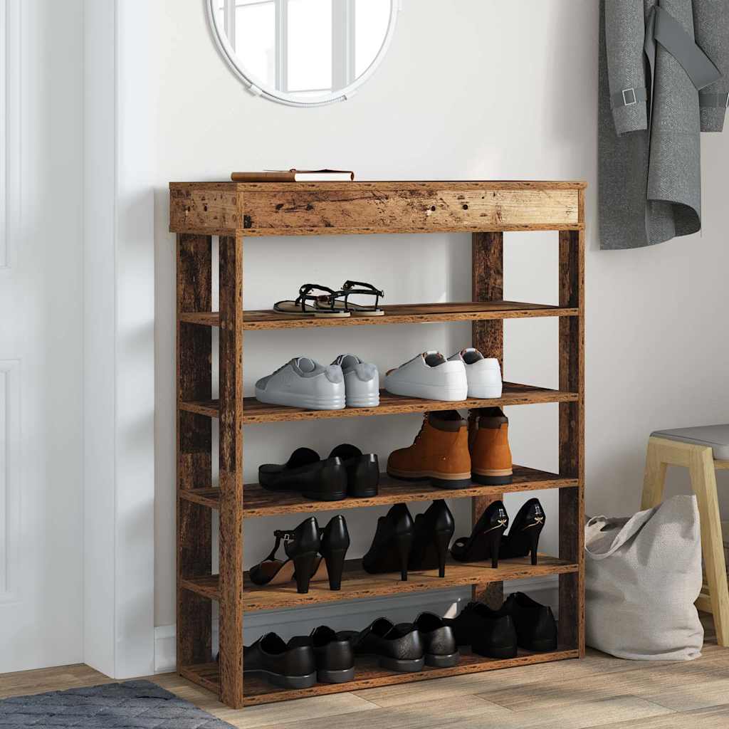 Vidaxx étagère à chaussures 80x30x98 cm bois fini, couleur bois ancien