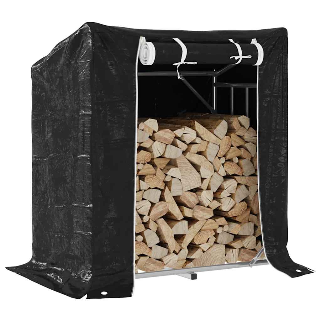 Vidaxx support à bois de chauffage avec housse de pluie 101x61x110,5 cm en acier galvanisé