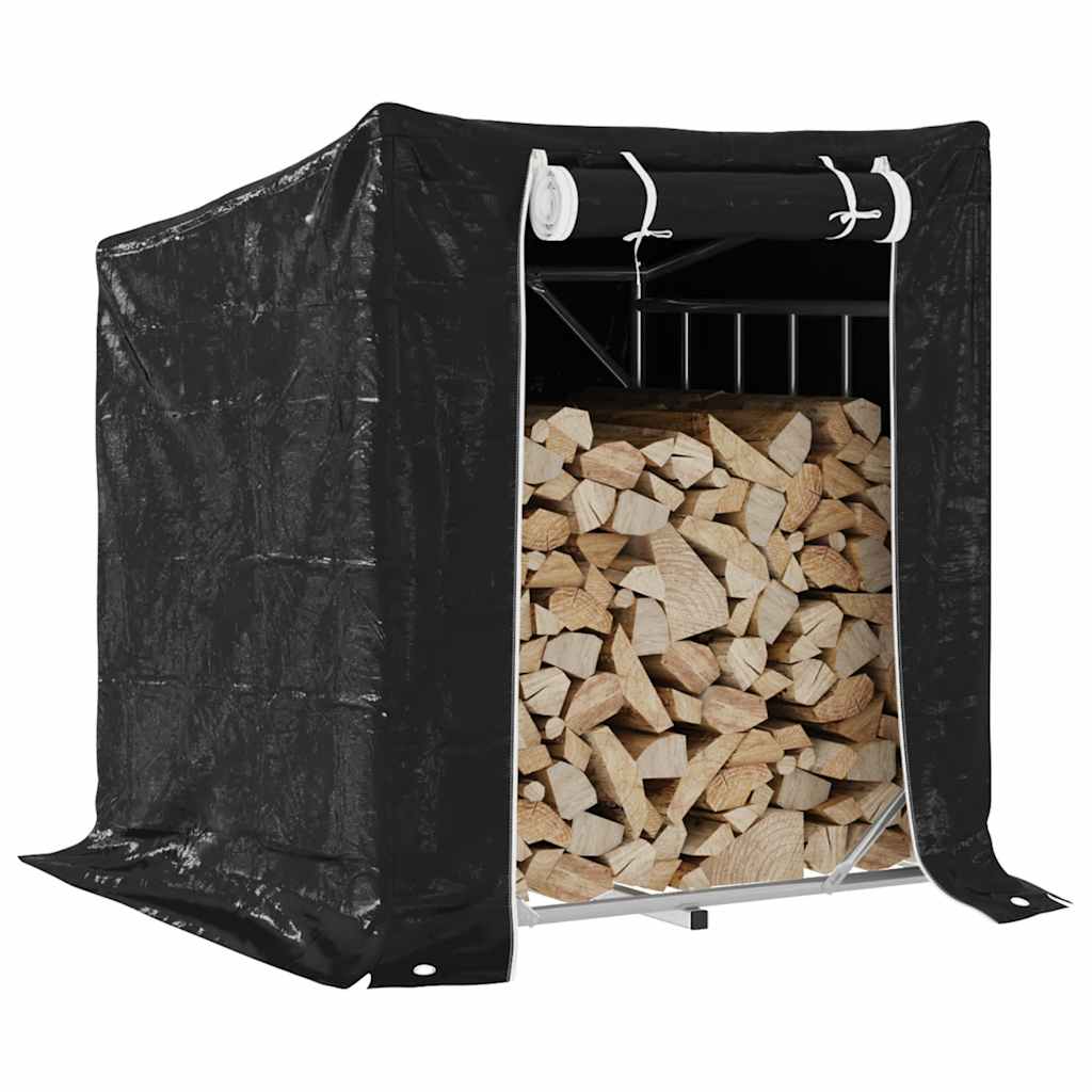 Vidaxx support à bois de chauffage avec housse de pluie 100,5x80,5x110,5 cm en acier