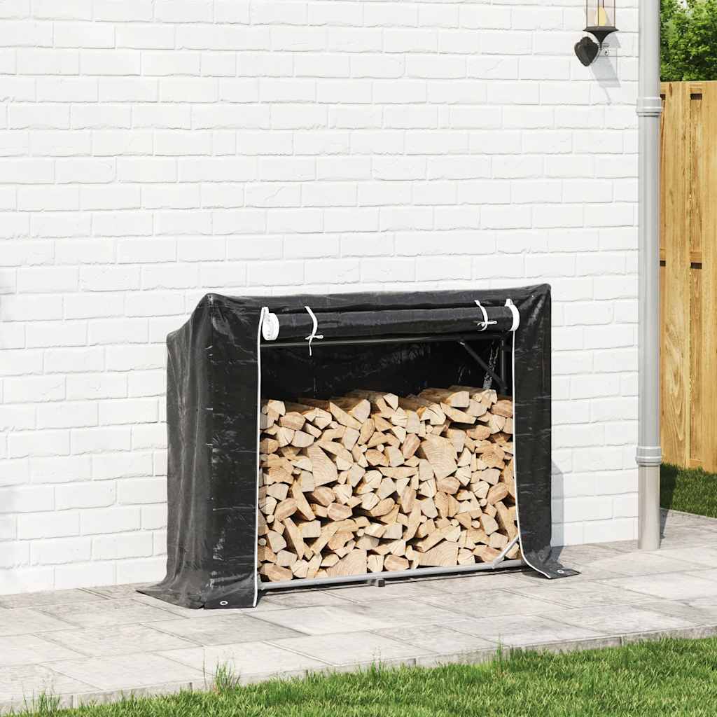Vidaxx support à bois de chauffage avec housse de pluie 151x40,5x110,5 cm en acier