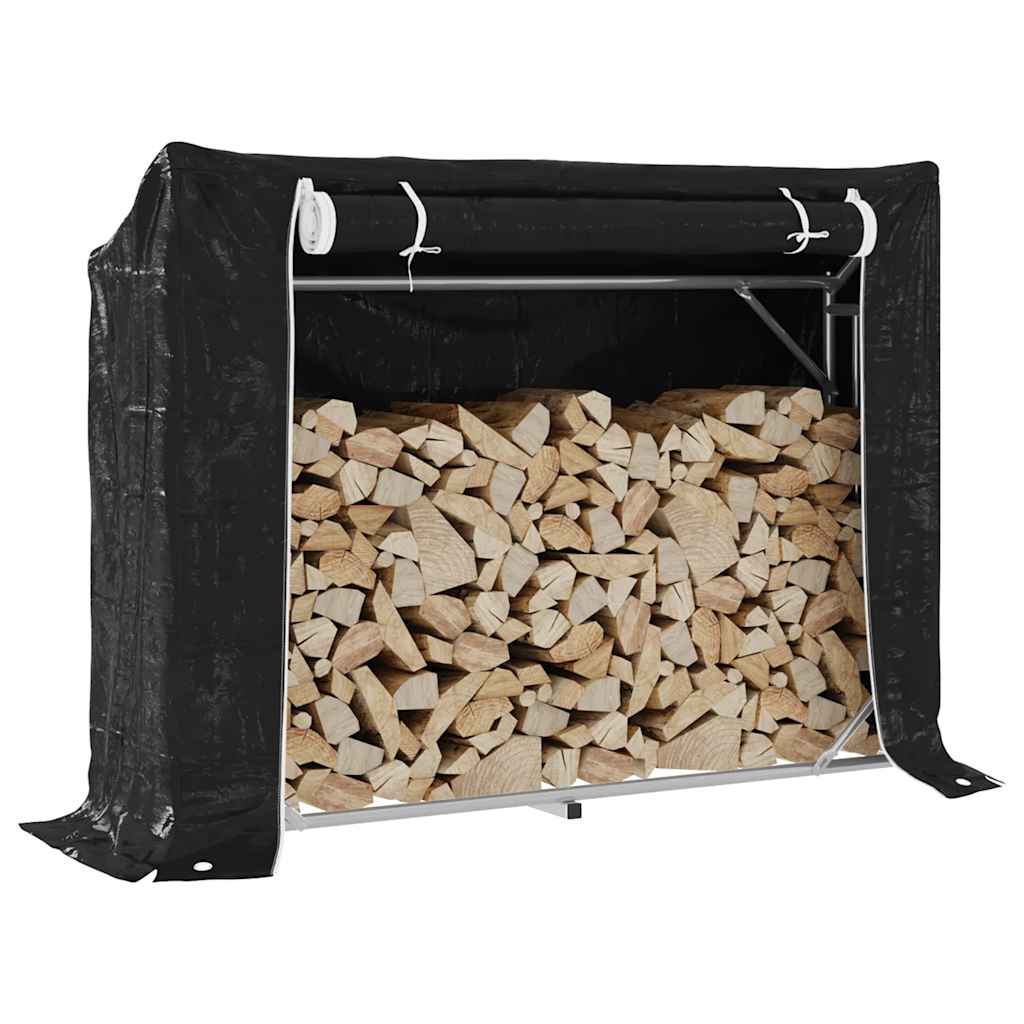 Vidaxx support à bois de chauffage avec housse de pluie 151x40,5x110,5 cm en acier