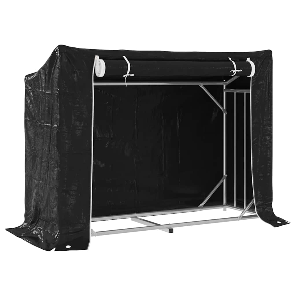 Vidaxx support à bois de chauffage avec housse de pluie 151x60,5x110,5 cm en acier