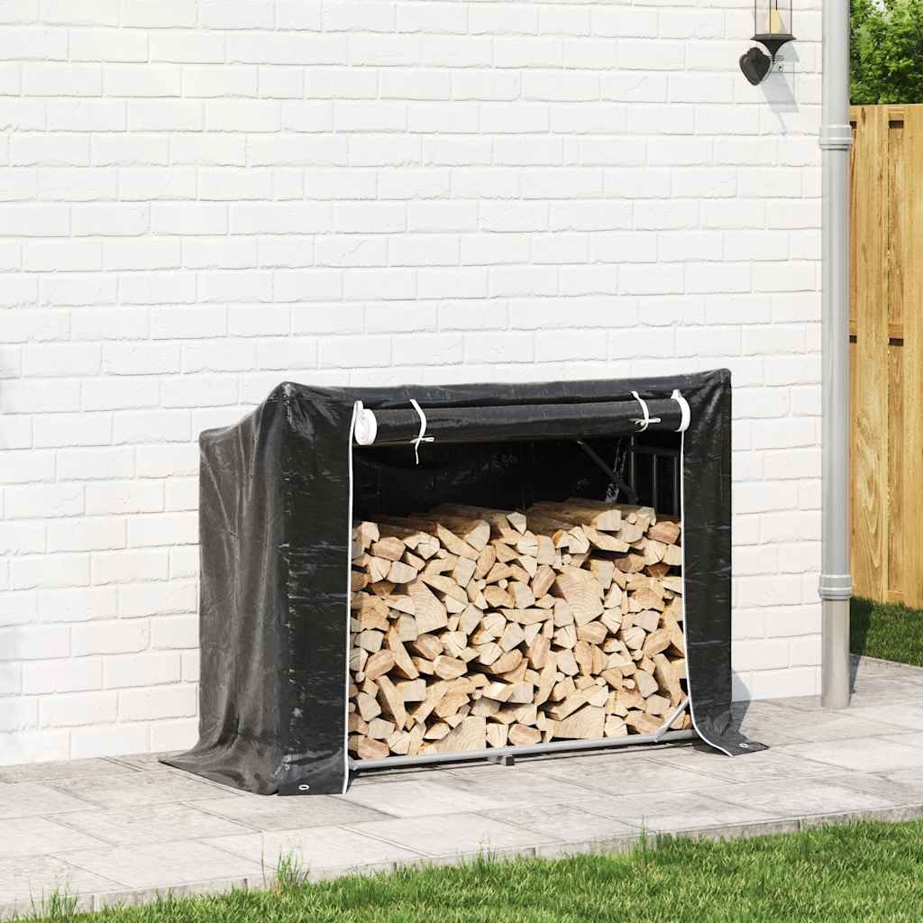 Vidaxx support à bois de chauffage avec housse de pluie 151x60,5x110,5 cm en acier