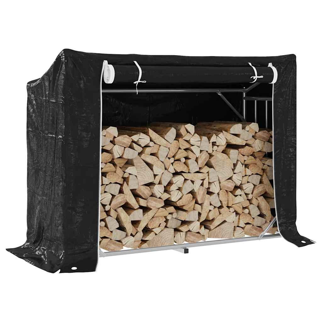 Vidaxx support à bois de chauffage avec housse de pluie 151x60,5x110,5 cm en acier