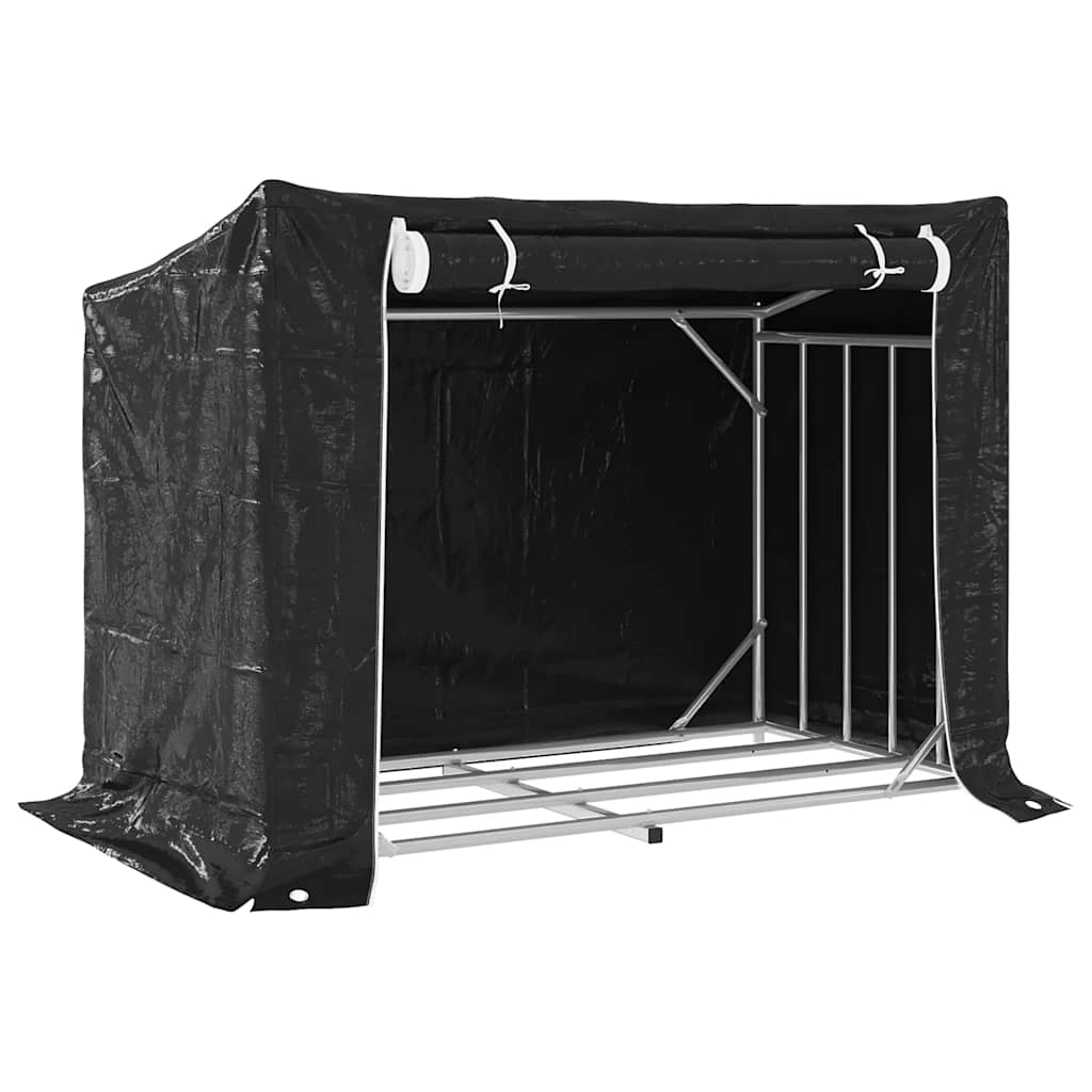 Vidaxx support à bois de chauffage avec housse de pluie 151x80,5x110,5 cm en acier