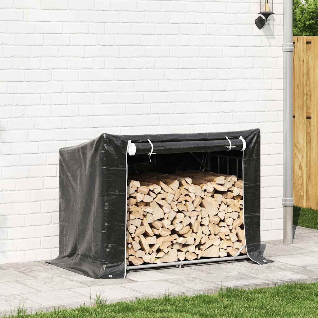 Vidaxx support à bois de chauffage avec housse de pluie 151x80,5x110,5 cm en acier
