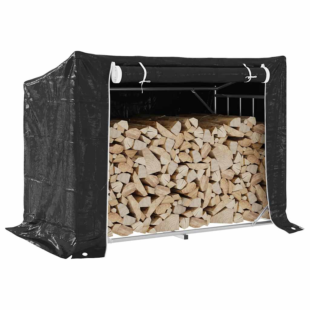 Vidaxx support à bois de chauffage avec housse de pluie 151x80,5x110,5 cm en acier