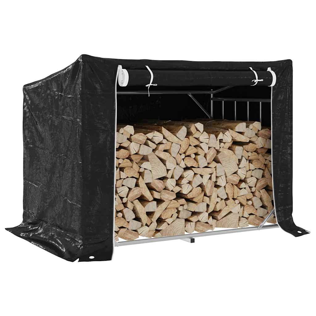 Vidaxx support à bois de chauffage avec housse de pluie 150,5x100,5x110,5 cm en acier