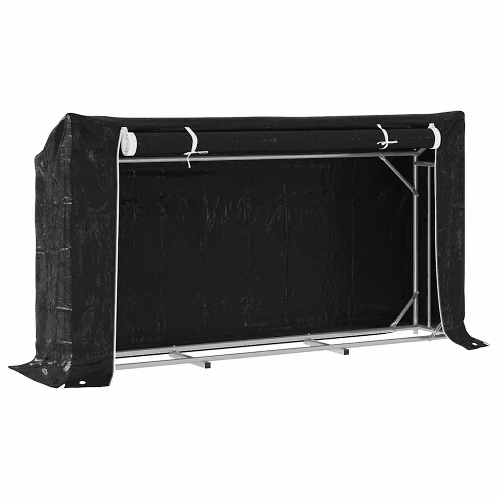 Vidaxx support à bois de chauffage avec housse de pluie 200,5x41x110,5 cm en acier