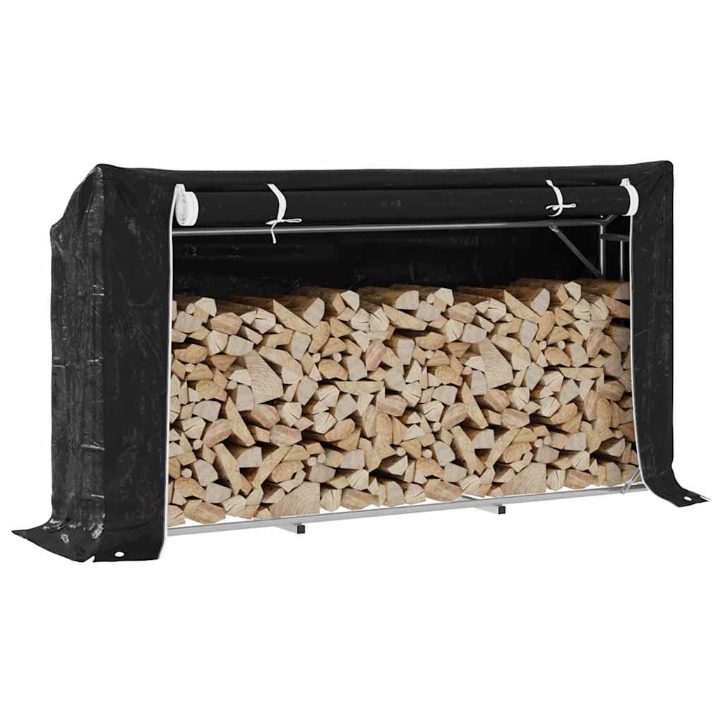 Vidaxx support à bois de chauffage avec housse de pluie 200,5x41x110,5 cm en acier
