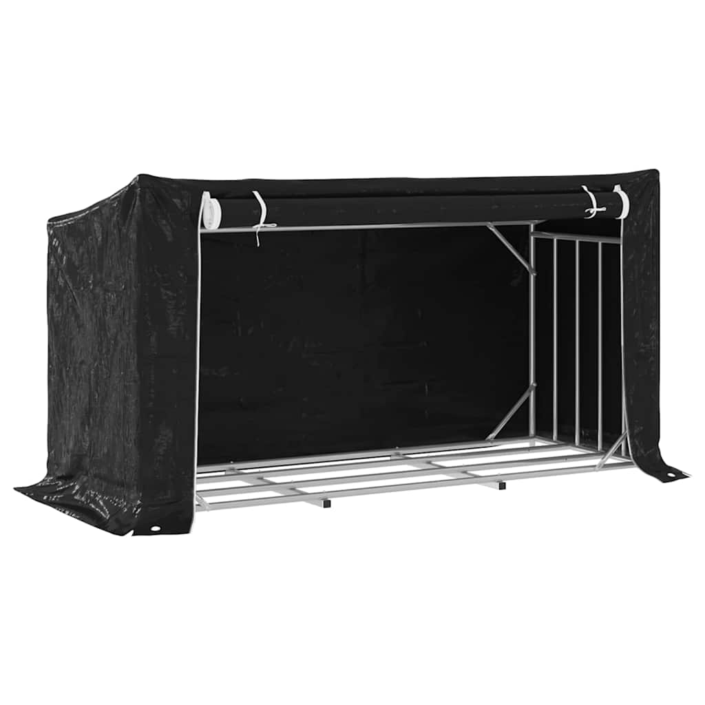 Vidaxx support à bois de chauffage avec housse de pluie 200,5x80,5x110,5 cm en acier