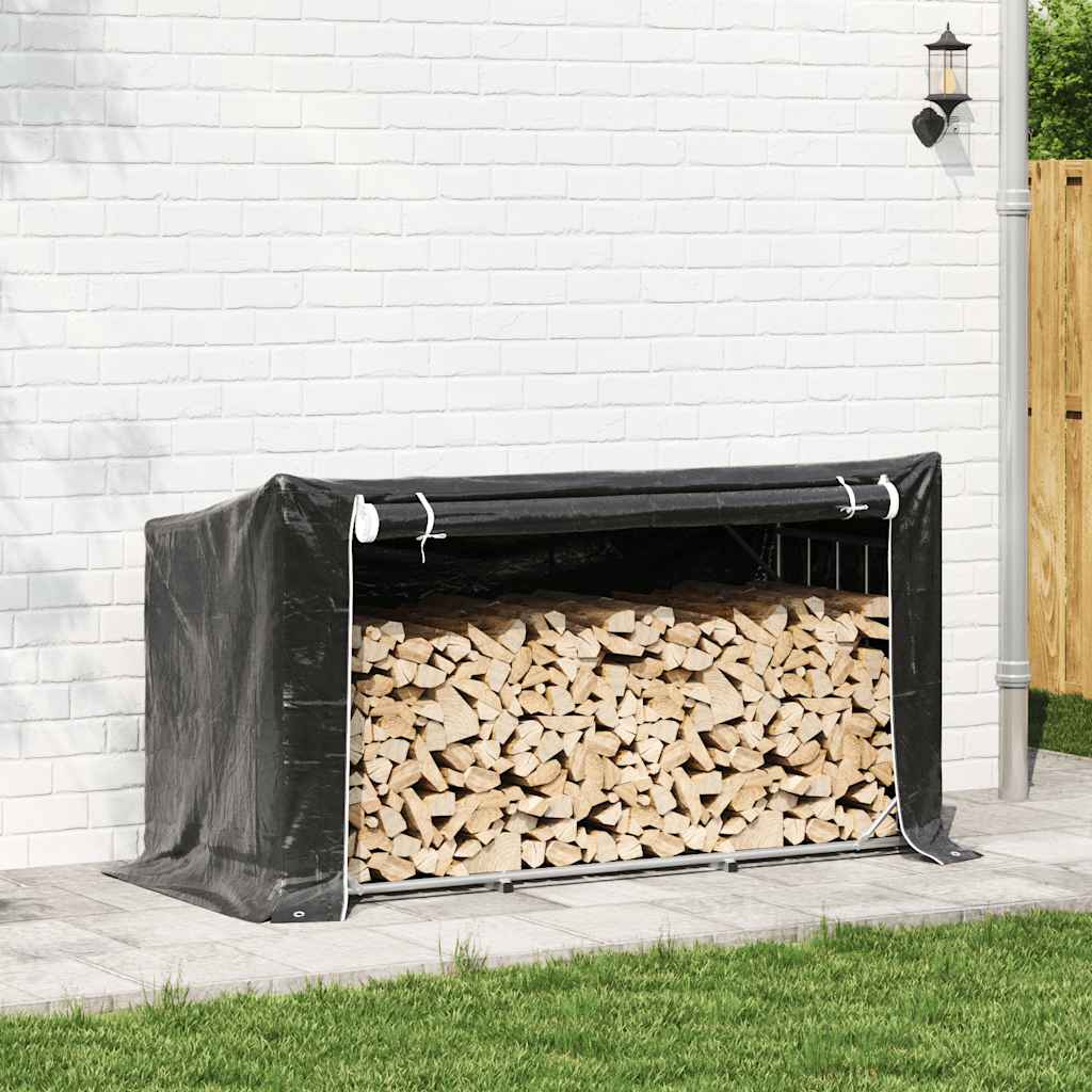 Vidaxx support à bois de chauffage avec housse de pluie 200,5x80,5x110,5 cm en acier