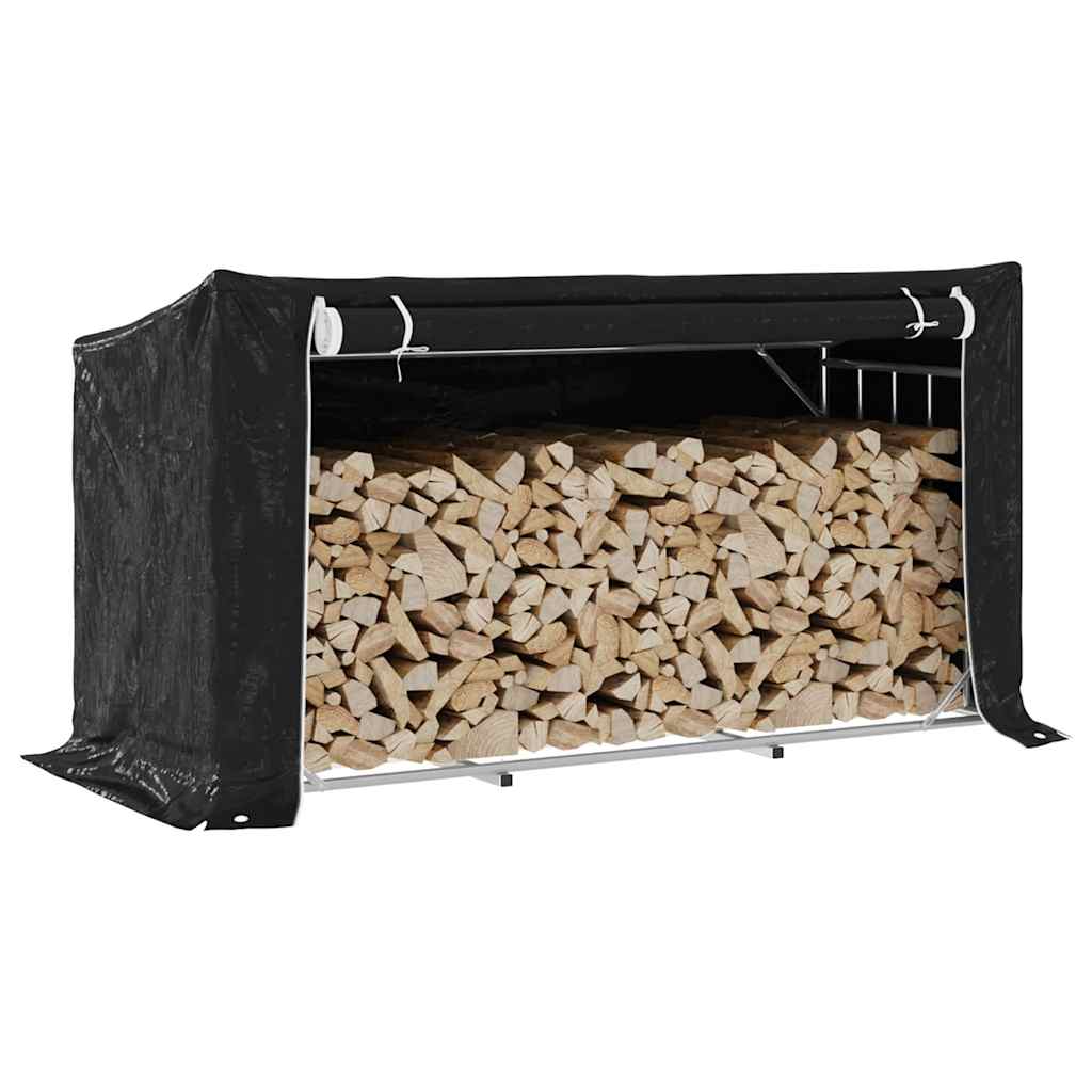 Vidaxx support à bois de chauffage avec housse de pluie 200,5x80,5x110,5 cm en acier