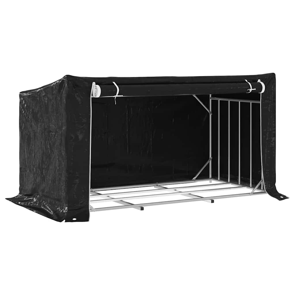 Vidaxx support à bois de chauffage avec housse de pluie 200,5x100,5x110,5 cm en acier
