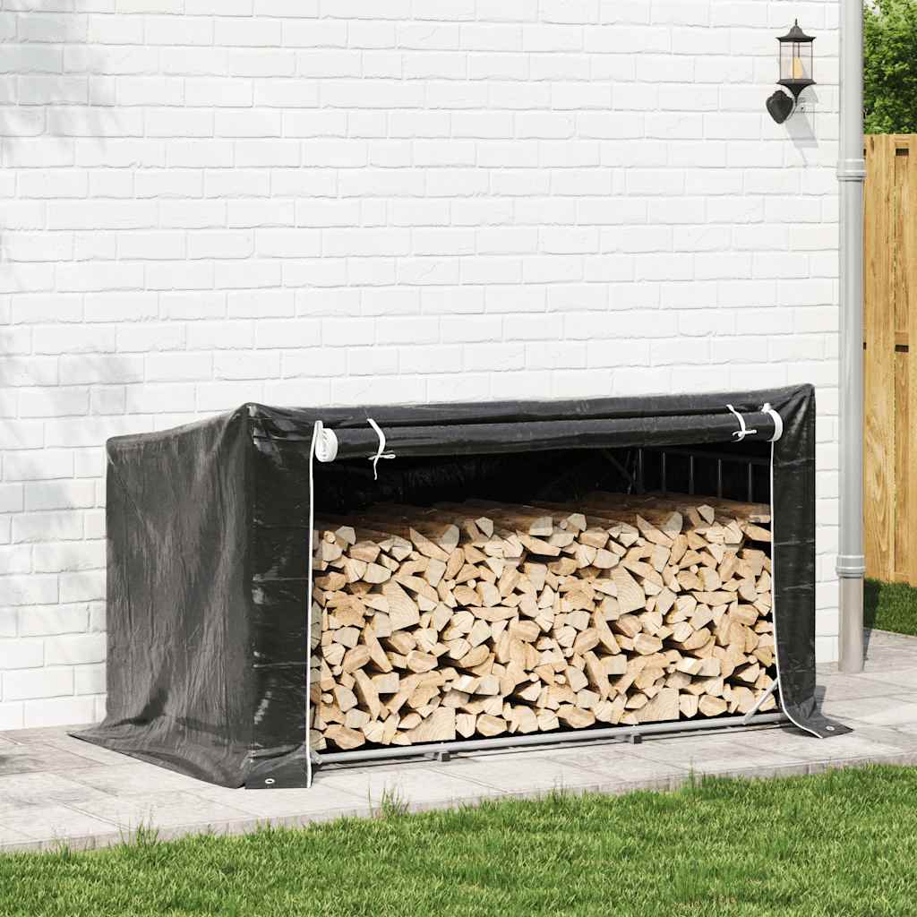 Vidaxx support à bois de chauffage avec housse de pluie 200,5x100,5x110,5 cm en acier