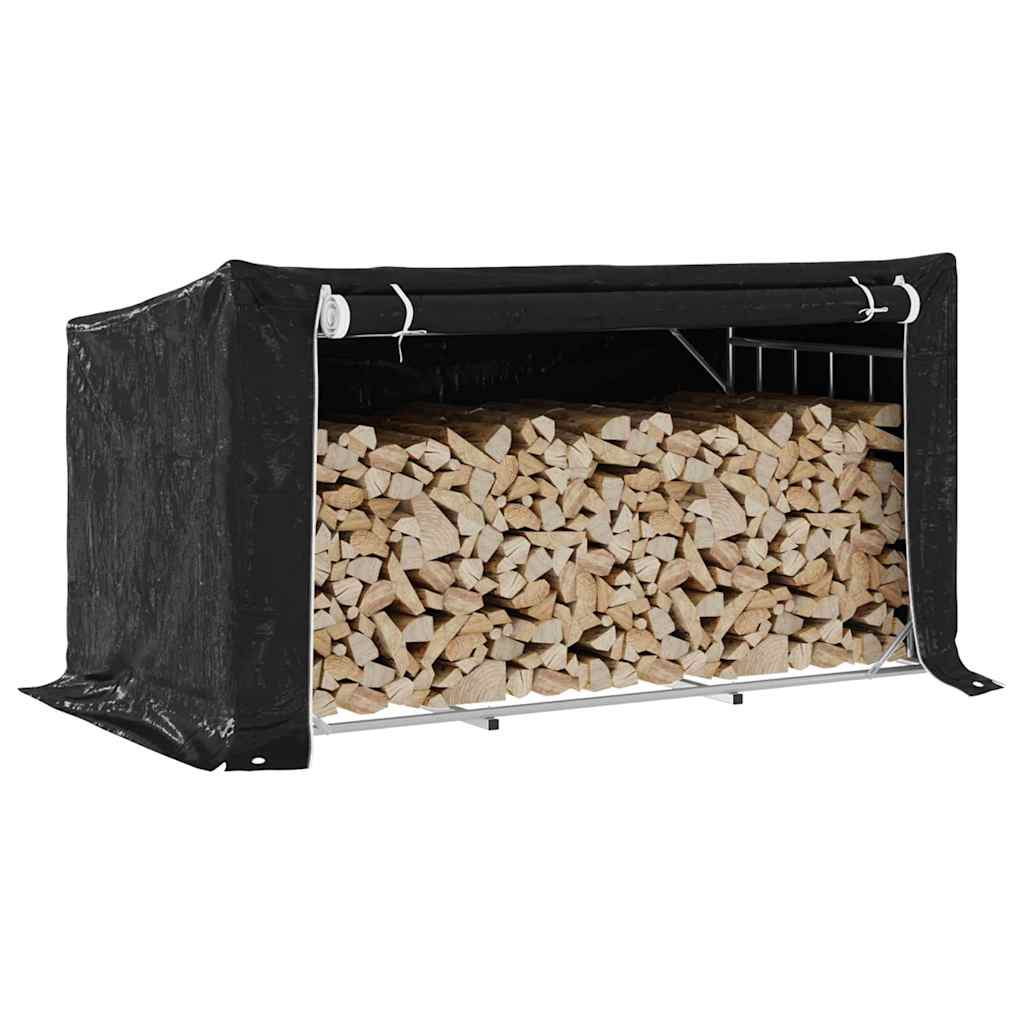 Vidaxx support à bois de chauffage avec housse de pluie 200,5x100,5x110,5 cm en acier