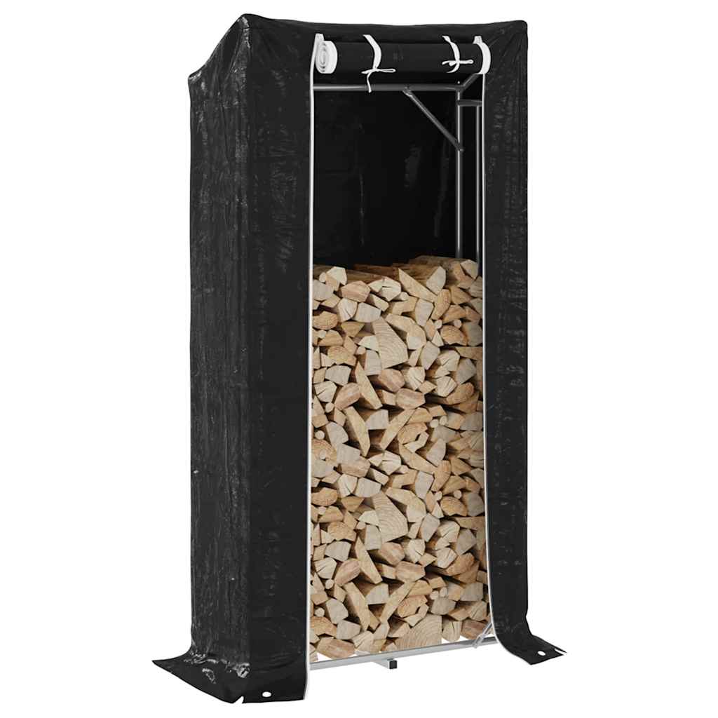 Vidaxx support à bois de chauffage avec housse de pluie 100x40x200 cm en acier galvanisé