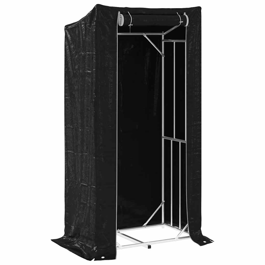 Vidaxx support à bois de chauffage avec housse de pluie 100x60x200 cm en acier galvanisé