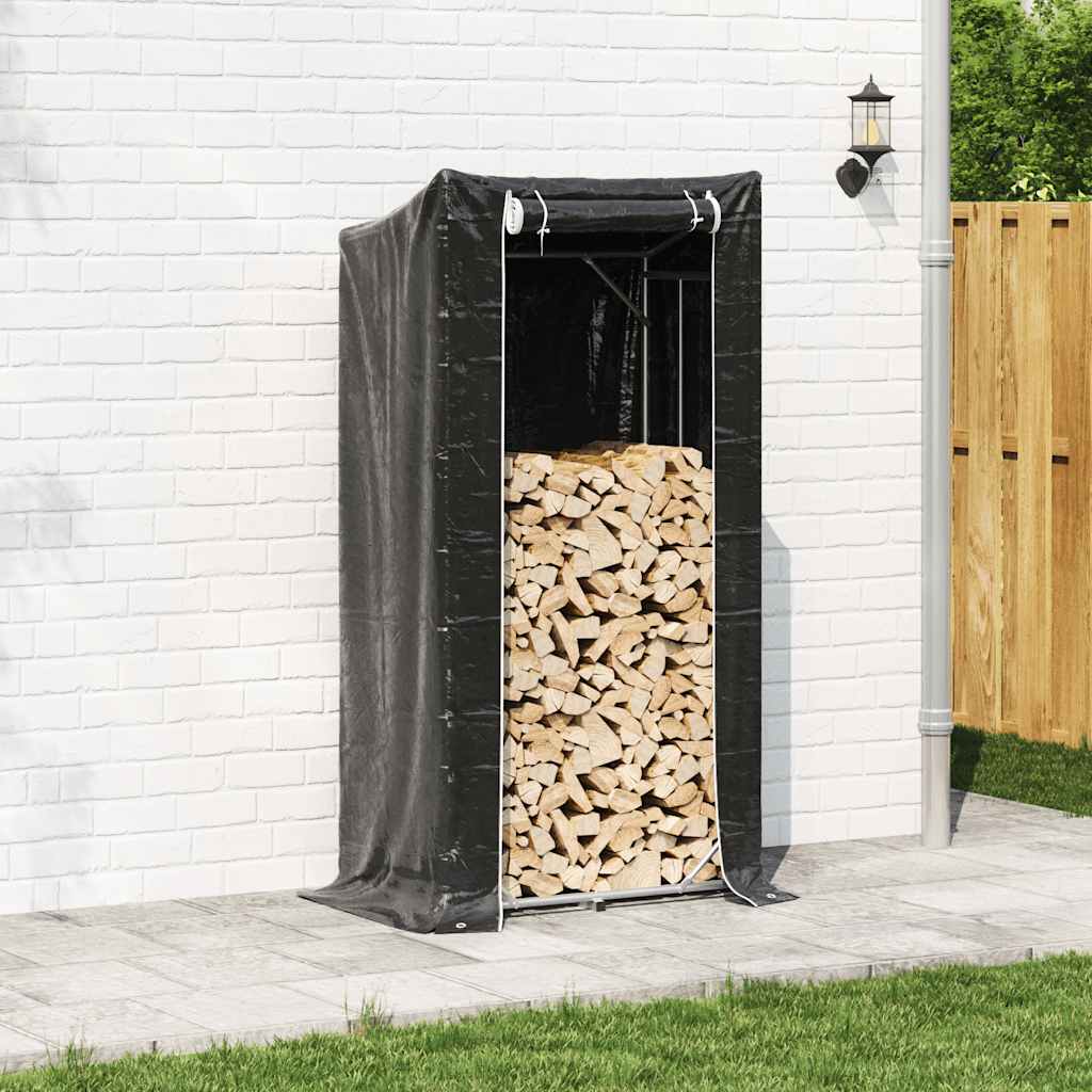 Vidaxx support à bois de chauffage avec housse de pluie 100x60x200 cm en acier galvanisé