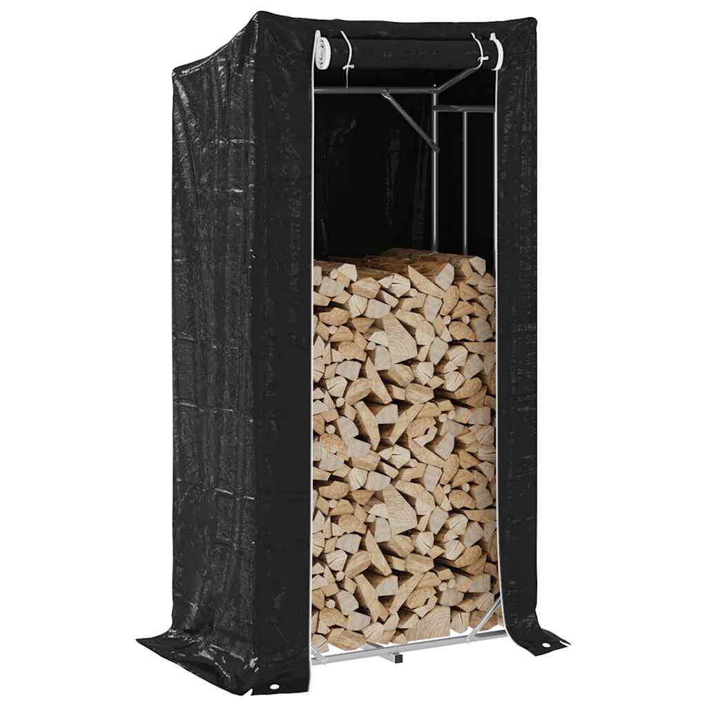 Vidaxx support à bois de chauffage avec housse de pluie 100x60x200 cm en acier galvanisé
