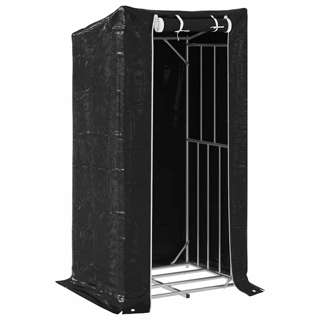 Vidaxx support à bois de chauffage avec housse de pluie 100x80x200 cm en acier galvanisé