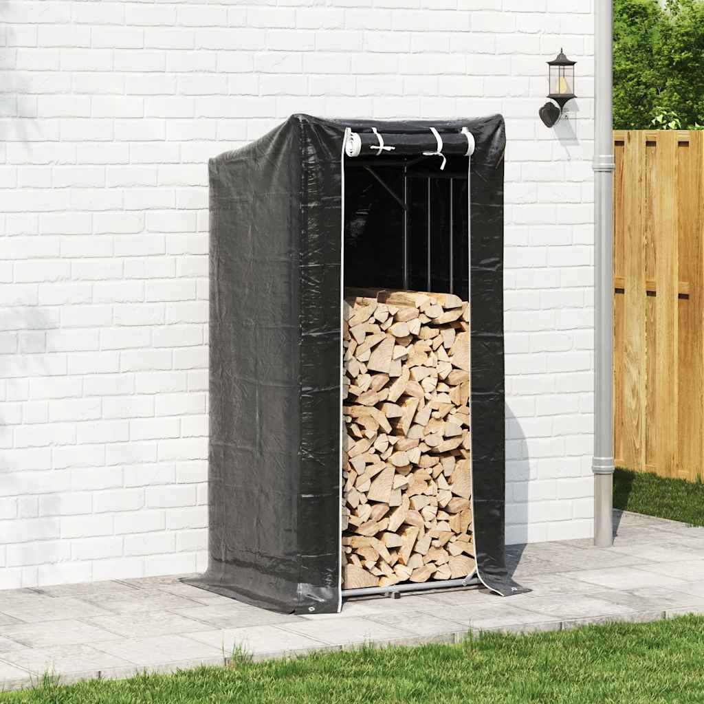 Vidaxx support à bois de chauffage avec housse de pluie 100x80x200 cm en acier galvanisé