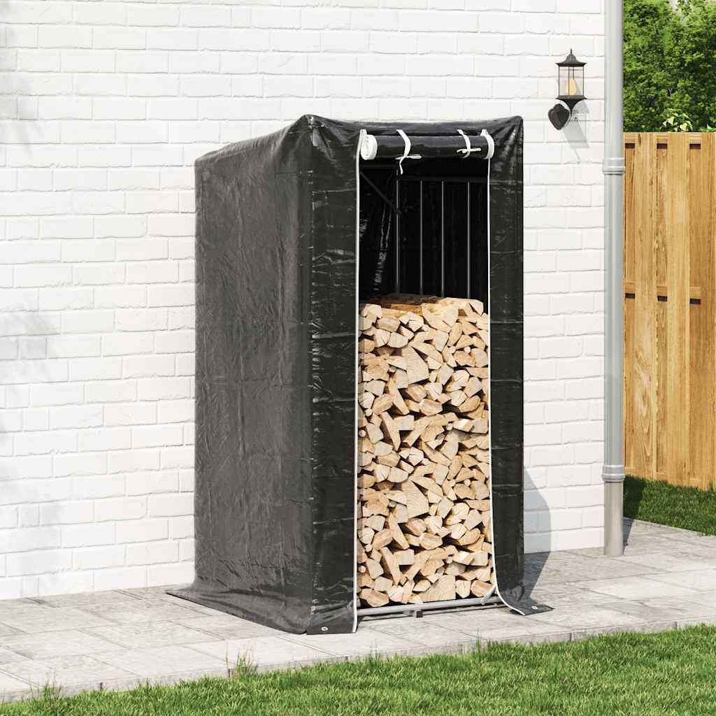 Vidaxx support à bois de chauffage avec housse de pluie 100x100x200 cm en acier galvanisé