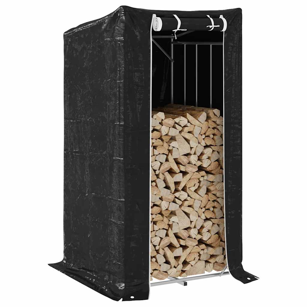 Vidaxx support à bois de chauffage avec housse de pluie 100x100x200 cm en acier galvanisé