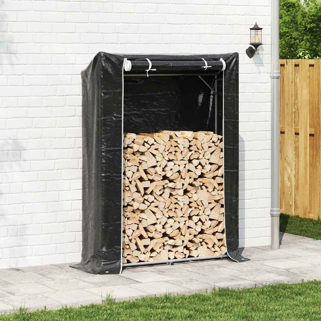 Vidaxx support à bois de chauffage avec housse de pluie 150x40x200 cm en acier galvanisé