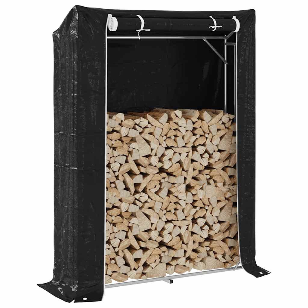 Vidaxx support à bois de chauffage avec housse de pluie 150x40x200 cm en acier galvanisé