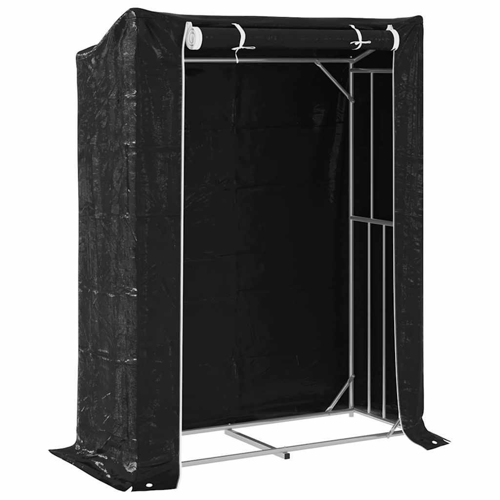 Vidaxx support à bois de chauffage avec housse de pluie 150x60x200 cm en acier galvanisé
