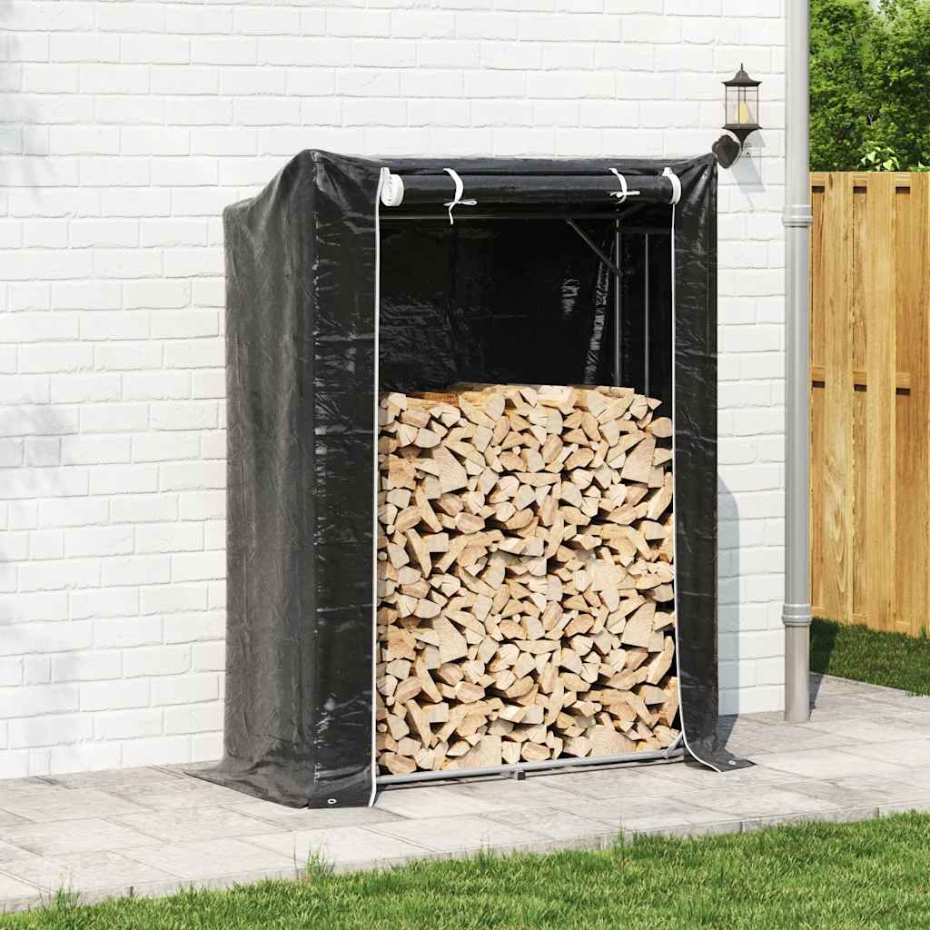Vidaxx support à bois de chauffage avec housse de pluie 150x60x200 cm en acier galvanisé
