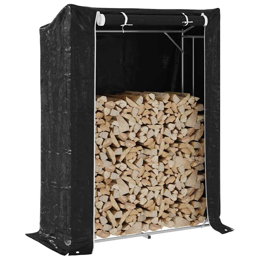 Vidaxx support à bois de chauffage avec housse de pluie 150x60x200 cm en acier galvanisé