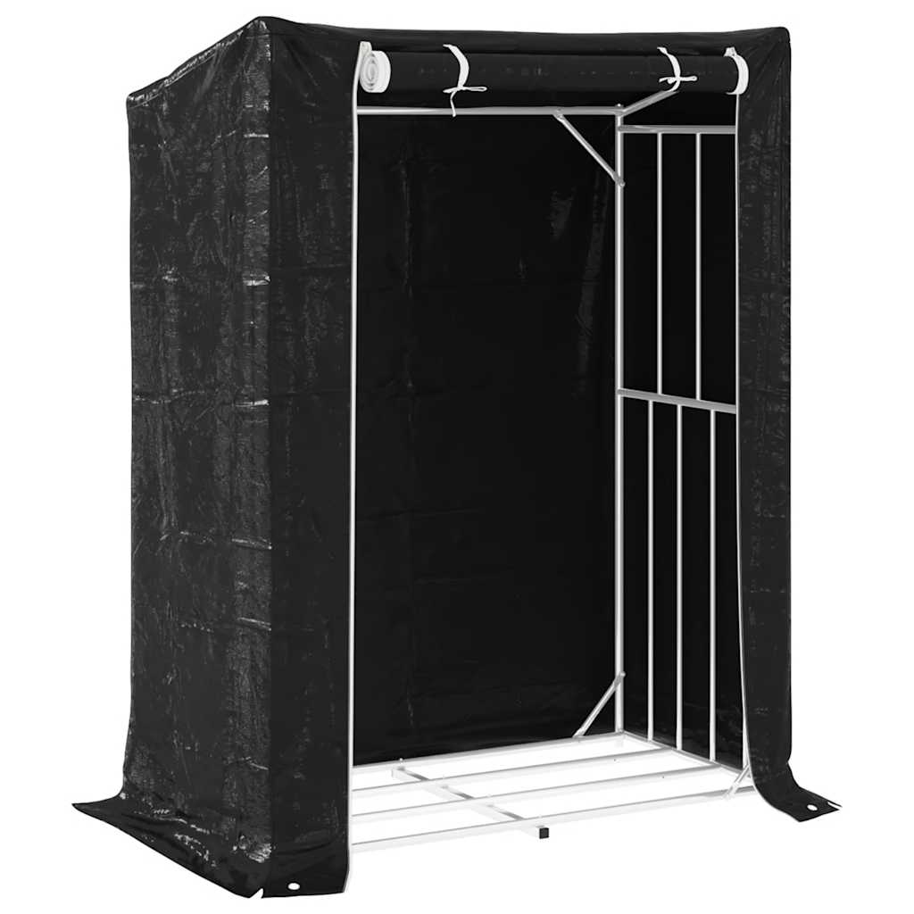 Vidaxx support à bois de chauffage avec housse de pluie 150x80x200 cm en acier galvanisé