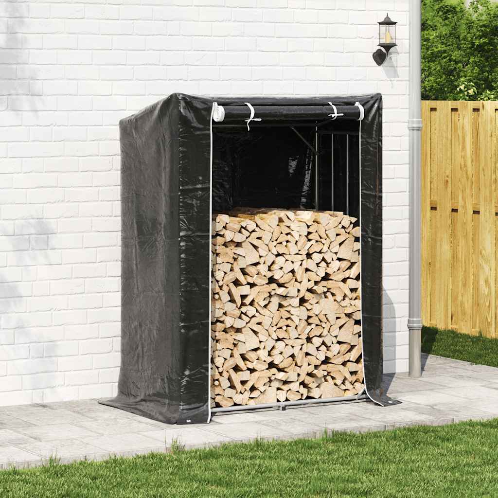 Vidaxx support à bois de chauffage avec housse de pluie 150x80x200 cm en acier galvanisé