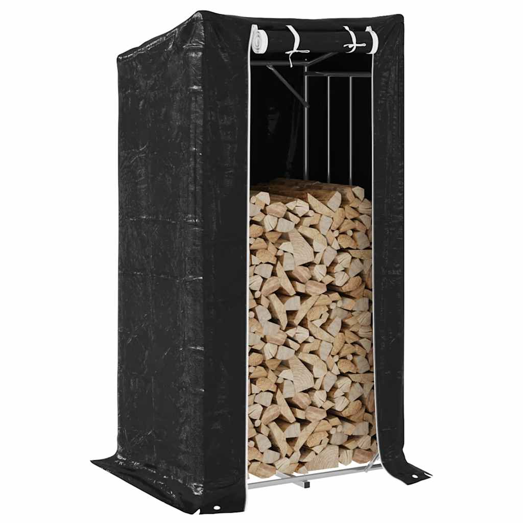 Vidaxx support à bois de chauffage avec housse de pluie 150x80x200 cm en acier galvanisé