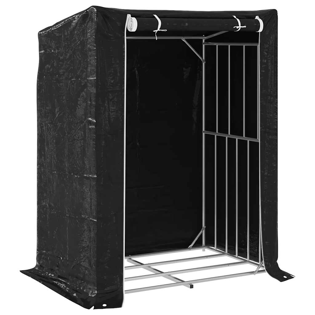 Vidaxx support à bois de chauffage avec housse de pluie 150x100x200 cm en acier galvanisé