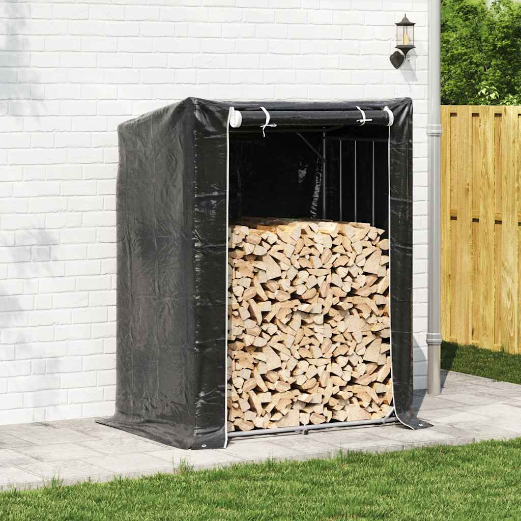 Vidaxx support à bois de chauffage avec housse de pluie 150x100x200 cm en acier galvanisé