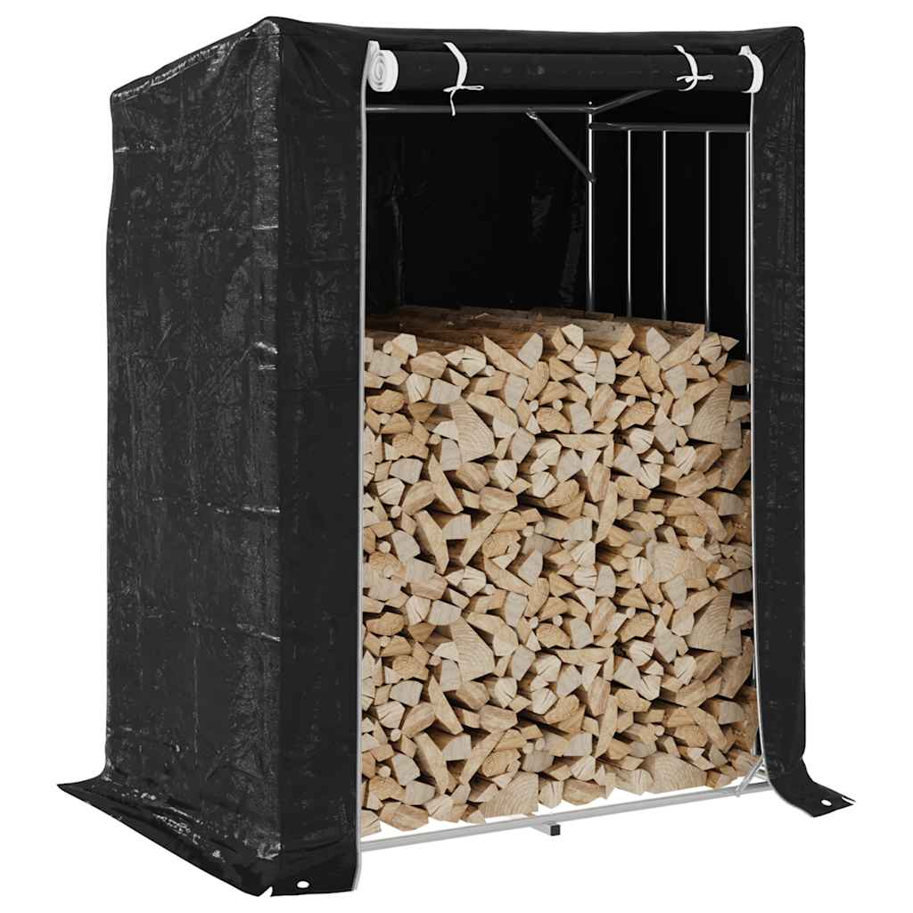 Vidaxx support à bois de chauffage avec housse de pluie 150x100x200 cm en acier galvanisé